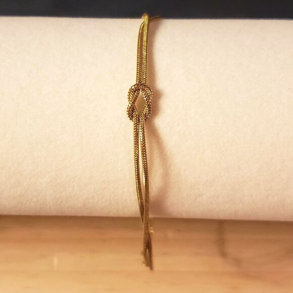 NWT Gold 2 Strands Knot bracelet Stainless Steel Plated Gold - Picture 2 of 6